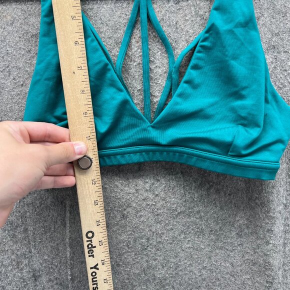 Lululemon Sports Bra Women 4 Teal Blue Free to Be Wild Strappy Back Yoga Active - Picture 6 of 10